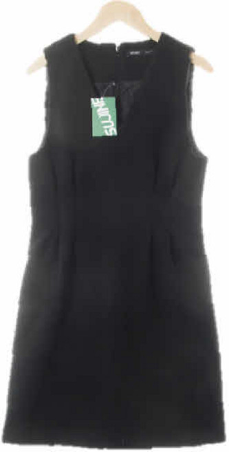 1840 미쏘 블랙 핀턱브이넥모직미니원피스 [160/84a]