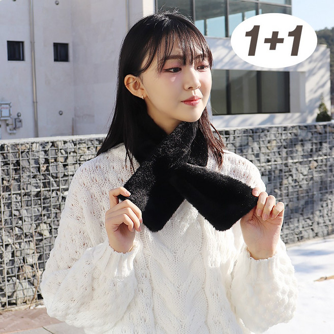 [다온나루] 쁘띠 머플러 여성 겨울 퍼 목도리 2개