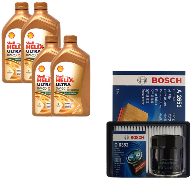 더뉴스파크 쉘 힐릭스 울트라 0W20(4L)/SP 엔진오일세트, 4L, 1개