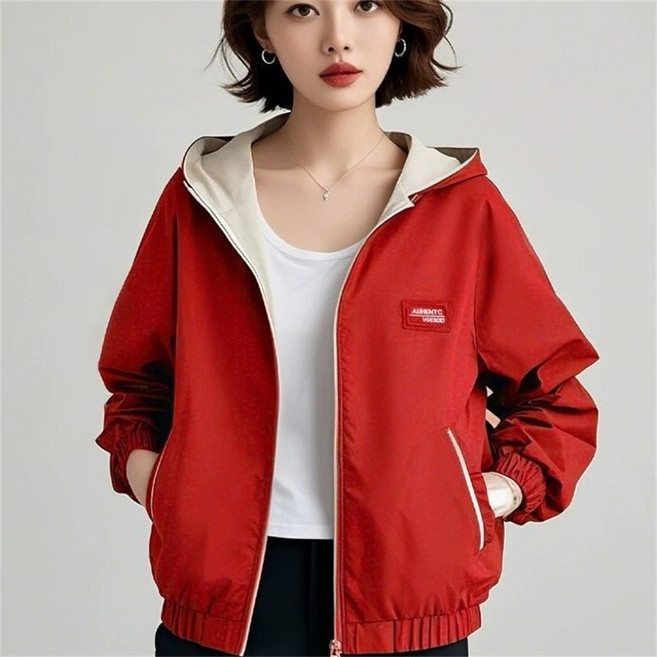 TKX 심플한 디자인 여성용 봄 가을 재킷 캐주얼 편안한 소재 통기성 좋은 아웃핏 KC69