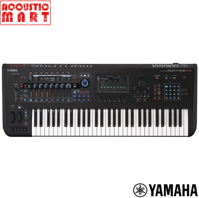 야마하 신디사이저 몽타주 YAMAHA MONTAGE M6 건반 키보드 신디사이저, 블랙, 1개