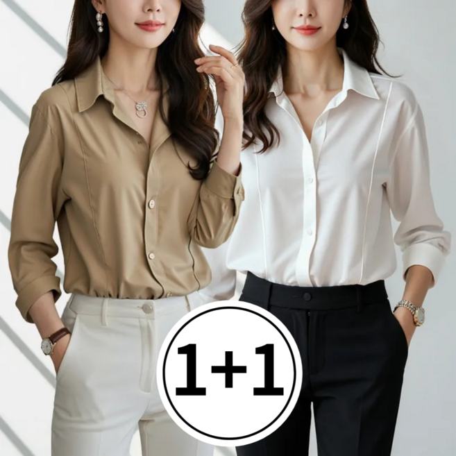 르블링 구김 없는 여성 셔츠 링클프리 블라우스 2종세트