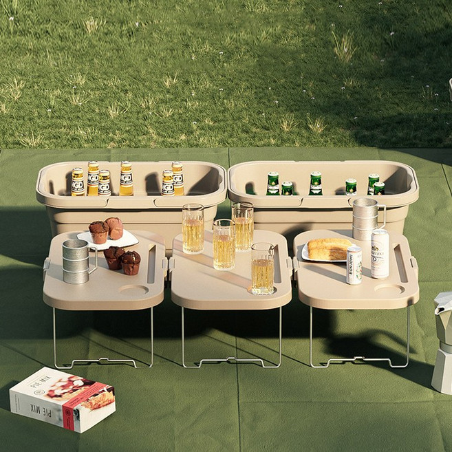 다퍼남 아라다 2in1 피크닉 캠핑박스 + 테이블 세트, 화이트, 1세트