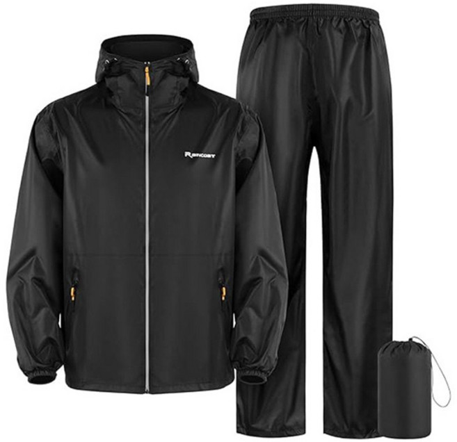 TMEI 상표등록제품 골프 비옷 남성골프우의 세트 우비 방수 방풍 골프레인슈트 오토바이 비옷 상하세트, 블랙3XL, 1개