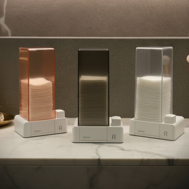 맥너슨 원터치 화장솜 보관함 디스펜서 케이스, 1세트, 핑크