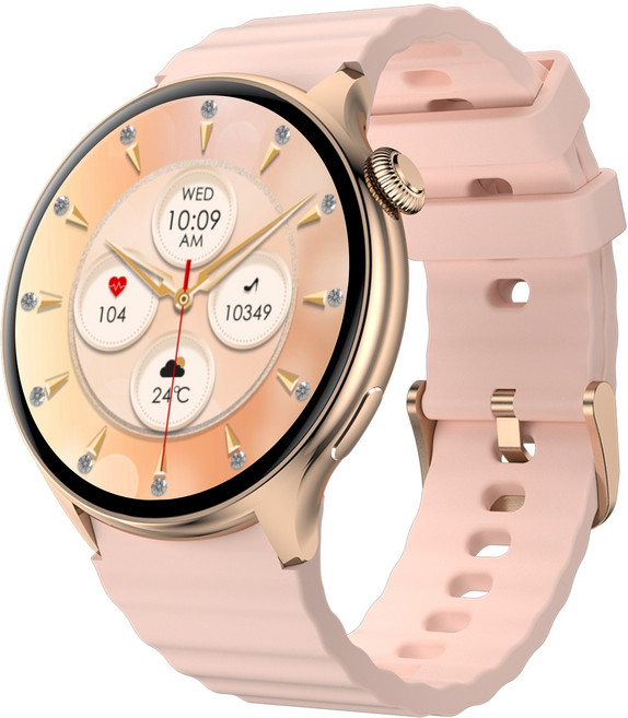 블루투스 스마트워치 BEY5A 통화가능 GPS 운동 손목시계, GPS + 블루투스, 3.7cm, 골드