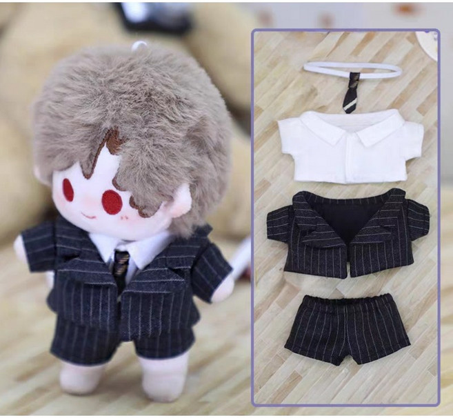 모카돌 10cm 20cm 솜인형 옷 젠틀 정장, 블랙, 1개