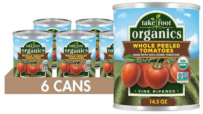 Take Root Organics 껍질을 벗긴 유기농 통조림 토마토, 794g, 6개