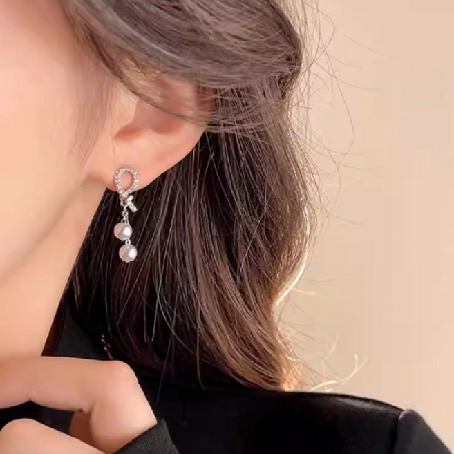 Ramlove 18K 귀걸이 김여성귀걸이 진주귀걸이 링스톤 패션 트렌드 여성 도금 귀걸이 HAR020