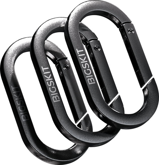 빅스킷 고강도 카라비너 키링 키홀더 열쇠고리, 다크그레이, 3개