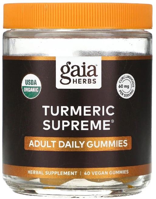 가이아허브 강황 수프림 어덜트 데일리 구미젤리 Turmeric Supreme 40개 - 쿠팡