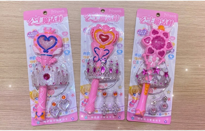公主魔法棒 聲光奇幻魔法棒 飾品 扮家家酒 兒童玩具, 1個, 1支(隨機不挑款)
