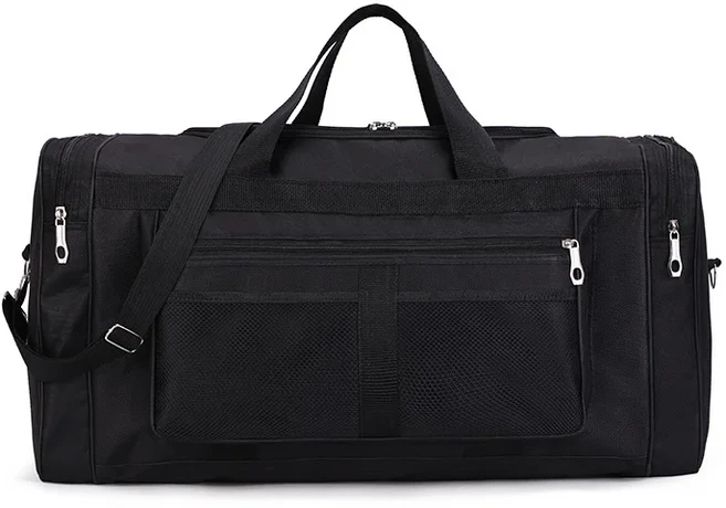 BAGSMART 배그스마트 남녀용 체육 가방 가벼운 더플백 신발칸 포함 주말용 방수포켓 여행용 운동 오버나이트 캐리어 핑크, Black