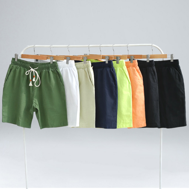 이브 남자 린넨 스판 밴딩 5부 반바지 빅사이즈 M-5XL 8color (677-1)