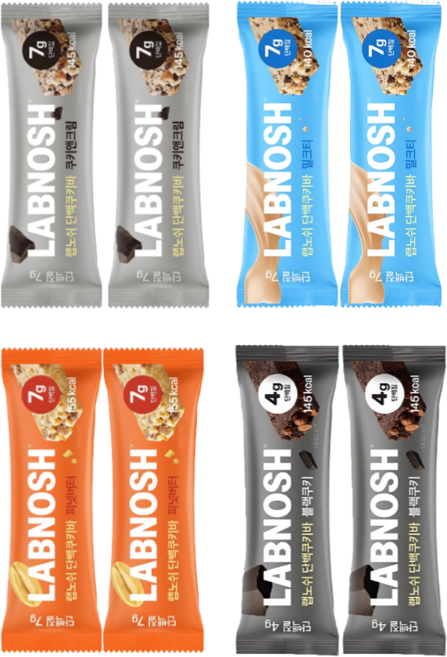 LABNSH 단백쿠키바 4종 골라담기 (12개입), 8개, 35g