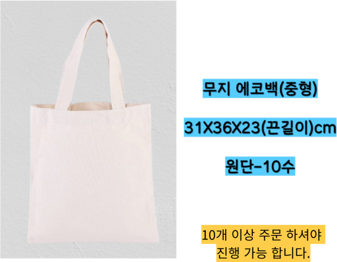 컴즈어라운드 나만의 DIY 승화 전사 무지 에코백