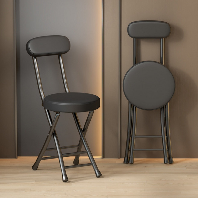 人體工學 舒適 折疊椅 帶靠背, 黑色黑架靠背椅, 1件