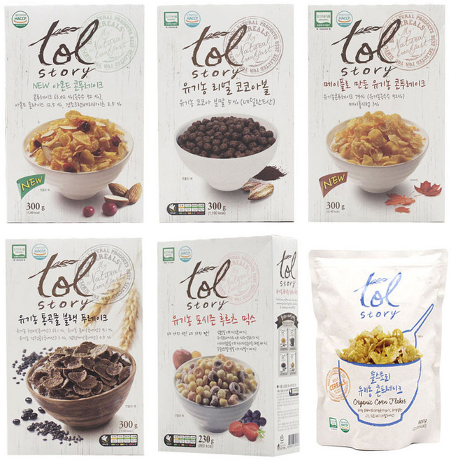 톨스토리 유기농 곡물 시리얼 모음 후레이크 콘푸레이크, 600g, 1개