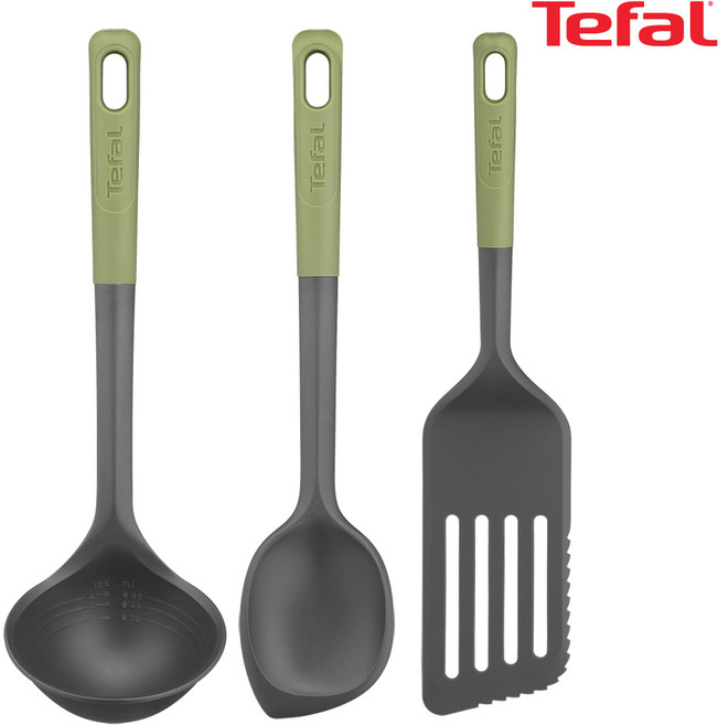 테팔 에센셜 조리도구 3종(국자+긴뒤집개+볶음스푼), 조리도구 3종, 1개, 혼합색상