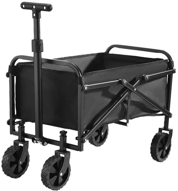 600D 일자 손잡이 접이식 야외 캠핑웨건, 1개, 미니미 캠핑웨건 블랙