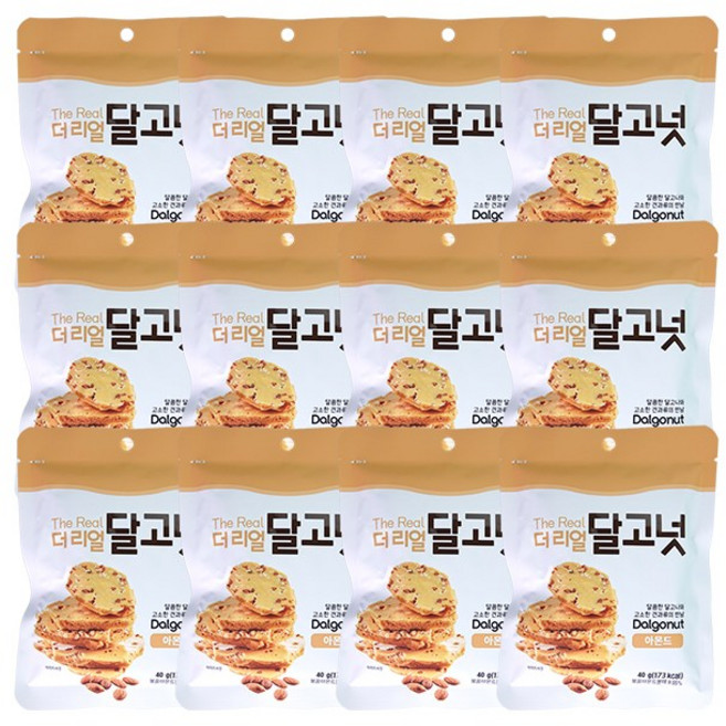 더 리얼 달고넛 아몬드맛 달고나 간식, 40g, 12개