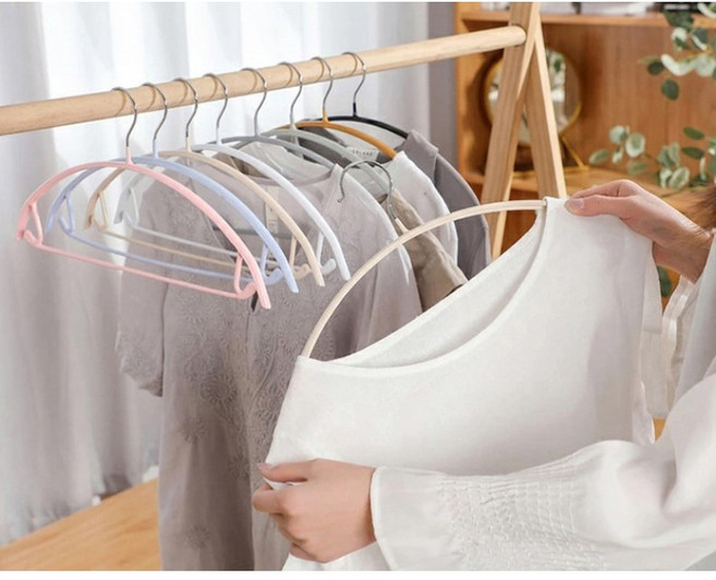 DSC 어깨뿔방지 옷걸이 논슬립 PVC 고급형 옷걸이 40개, 그레이