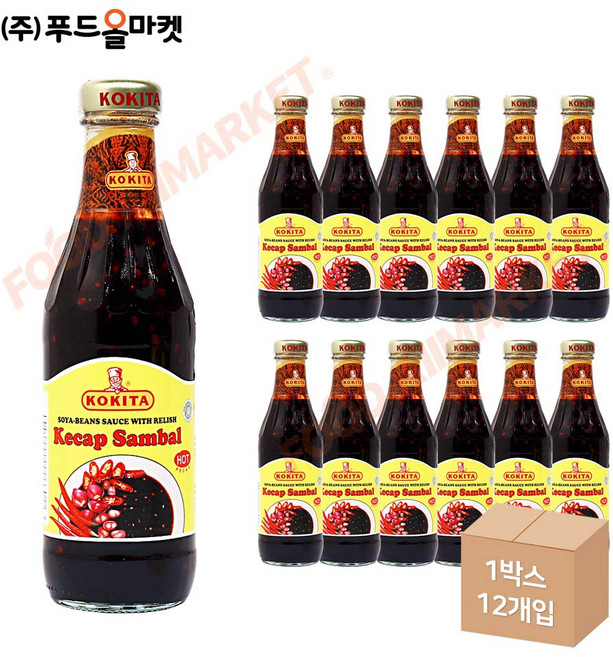 인도네시아소스 코키타 케찹쌈발 케켑삼벨 박스 400GX12EA, 400g, 12개