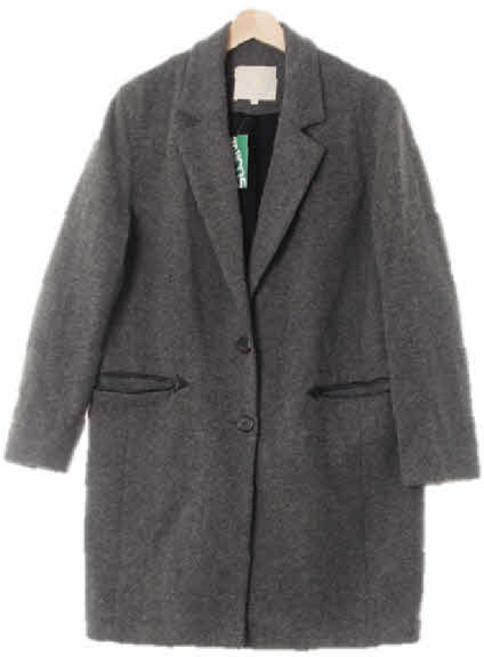 2207 마쥬 다크그레이 울혼방 투버튼라이트롱코트 [82-88-160]