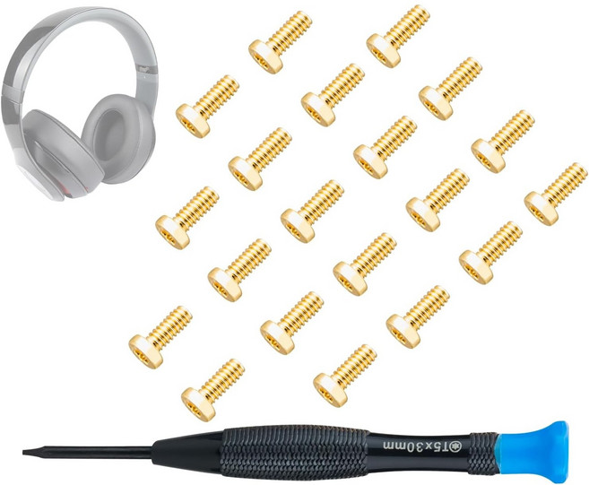 SOULWIT 교체용 헤드밴드 나사- 호환 Beats Studio 3 Studio 2 Studio 1.0 Studio Pro헤드폰 헤드밴드 나사 20pcs, Gold