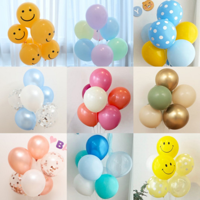 라운드 풍선세트 (50컨셉) 생일 파티 돌잔치 두돌 200일 천일 셀프 장식, 골드컨페티(5개)