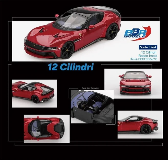 [사전 ] BBR 1:64 Daytona SP3 매트 블랙 812 Competizione Tailor Made Yellow Cilindri Ro Imola Red 다, 04 12 Cilindri Red