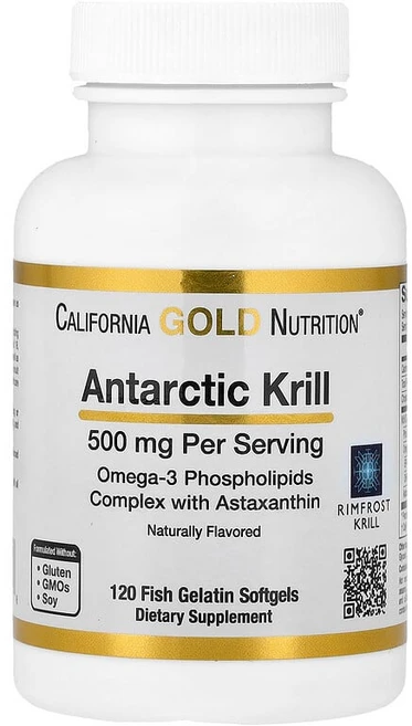 California Gold Nutrition 남극 크릴 오일 아스타잔틴이 함유된 오메가-3 천연 딸기와 레몬 500mg 피쉬 젤라틴 소프트젤 120정 CGN-01101, 1개 - 쿠팡