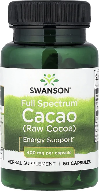 건강챙기세요 Swanson 풀 스펙트럼 카카오(무가공 코코아) 400mg 캡슐 60정 백살까지오래오래, Swanson풀스펙트럼카카오무가공코코아400mg캡슐60, 1개 - 쿠팡