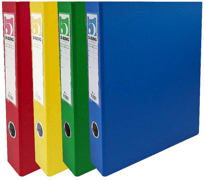 인터탑 플랜 고급형 합지 3공 D링 5cm A4 300매 수용, 4색 혼합(4개), 1세트