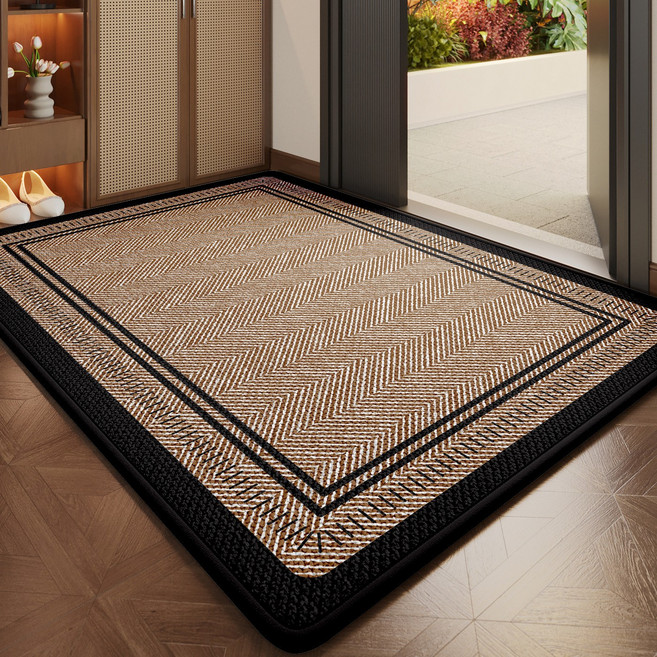 고급소재 중형 욕실 주방 현관입구 미끄럼방지 발매트, 1개, 브라운