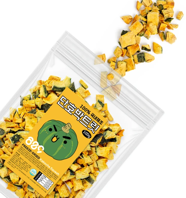 팔공구 동결건조 야채 동결건조간식 강아지 고양이트릿, 1개, 100g, 단호박 - 쿠팡