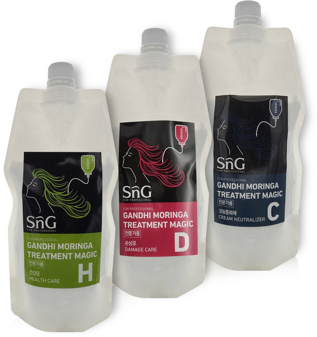 SnG미용실 매직스트레이트펌제 간디 모링가 트리트먼트 매직, 1개, 500ml, 건강모(1제+2제 크림중화제)