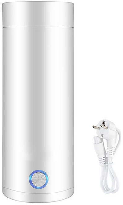 DS 휴대용 전기포트 주전자 분유포트 가열식 텀블러, 화이트