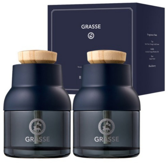 불스원 그라스 블루 차량용 방향제 90ml x 2p, 1개, 블랙베리향