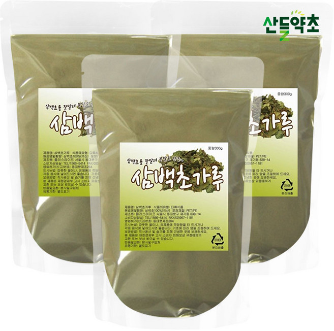 산들약초 국산 삼백초가루 삼백분말 삼백초차, 3개