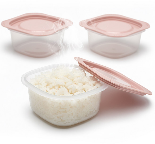 레브홈 국산 전자렌지용 국산 소분 용기 300ml, 3개, 핑크