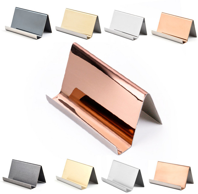 더블리스 메탈 명함 꽂이 거치대, 유광로즈골드, 1개