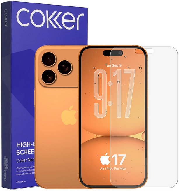 코커 아이폰17 종이질감 지문방지 저반사 매트 항균 신소재 강화필름, 2개