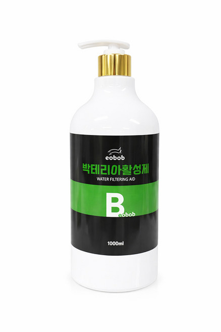 EOBOB 대용량 1000ML 고급 프리미엄 골드 펌프형 박테리아활성제 어항 수질개선, 1개
