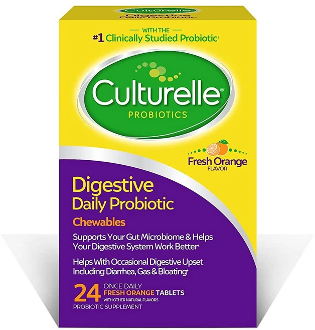 컬처렐 다이제스티브 데일리 프로바이오틱 오렌지맛 츄어블 타블렛 24정, 1개 - 쿠팡