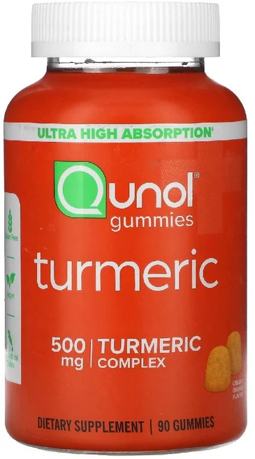 큐놀 터메릭 500mg 구미젤리 Turmeric Gummies 크리미 오렌지 90개 - 쿠팡