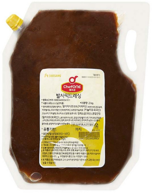 대상 쉐프원 발사믹드레싱 냉장포장, 2kg, 1세트