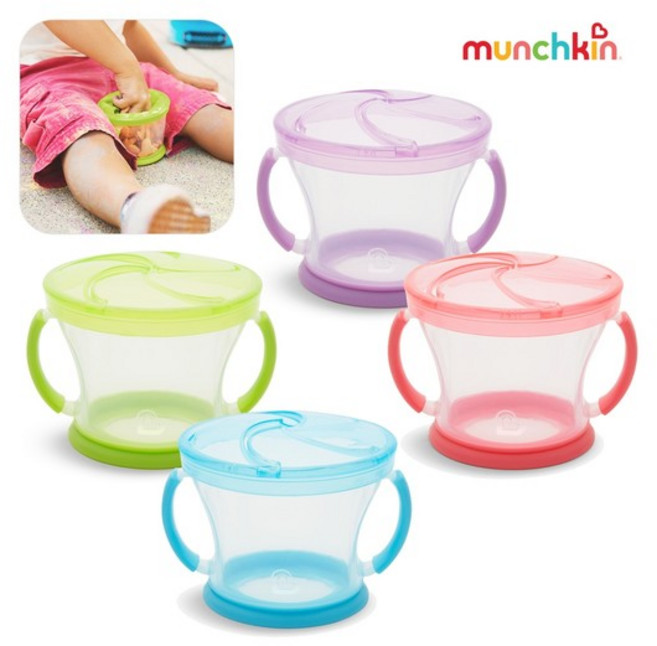 손잡이 흘림방지 스낵컵, 그린, 1개