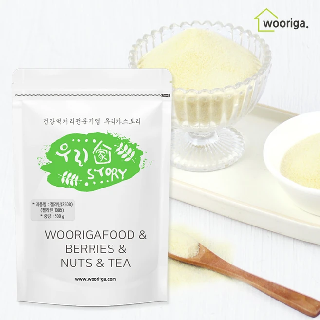 프리미엄 우피 젤라틴(250B) 가루, 1개, 500g - 쿠팡