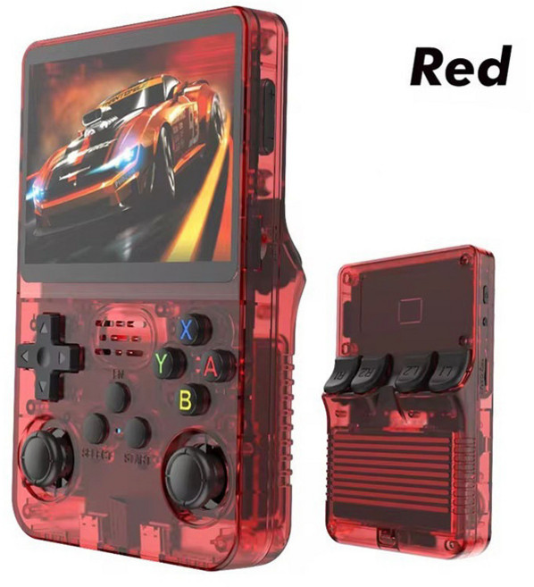 R36S 掌上遊戲機 開源WiFi對打, 透紅128G